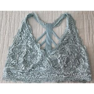 Daytrip Buckle Womens Sz M‎ Bralette Mint Sage Bra Yoga Lace Detail Strappy Back